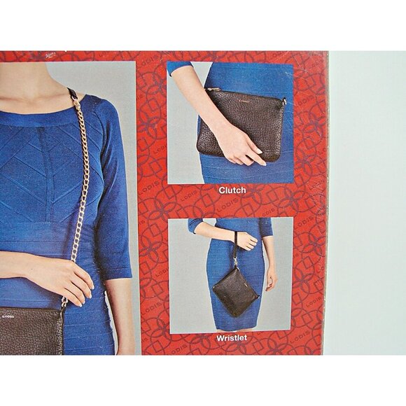 NEW Lodis Italian Leather Emily 5-In-1 Convertible Bag Purse Black Gold Hardware - Picture 7 of 11